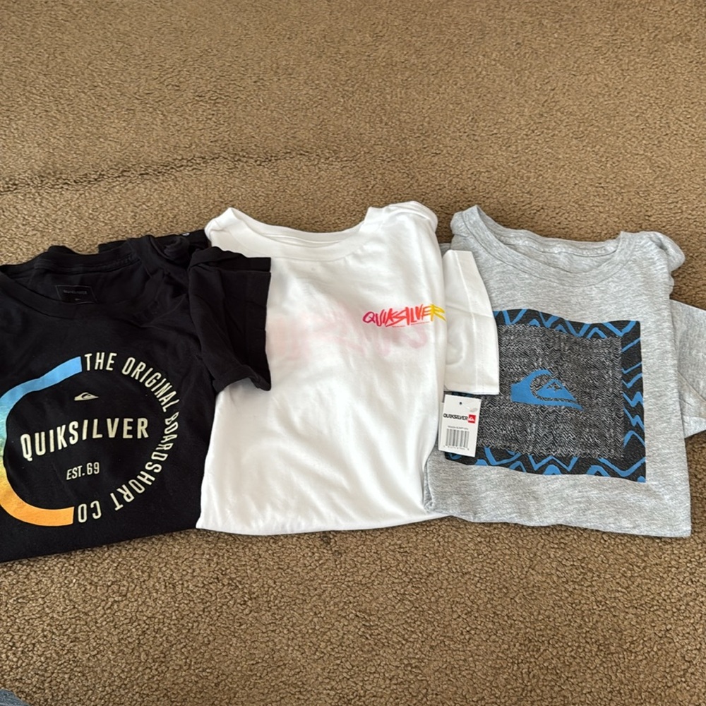 Quiksilver T-Shirt Trio - Black, White, Gray